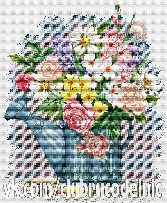 Watering Can Bouquet (576x700, 686Kb)