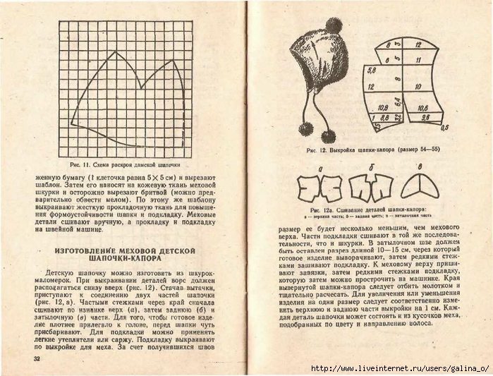 Выкройка на меховую шапку