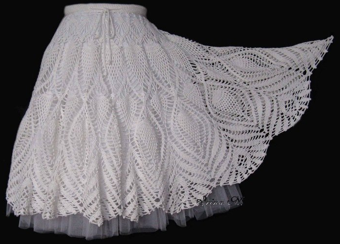 Вяжем вместе - юбка с ананасами. Часть 2. knitted crochet skirt