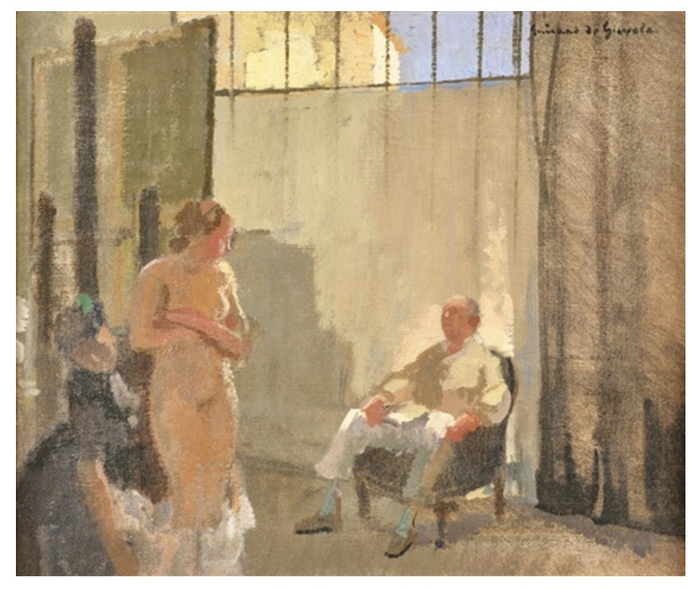 Lucien-Victor Guirand de Scévola (1871-1950) -  Le peintre et son modele . (700x589, 376Kb)