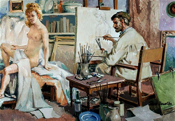 Ricardo Llorens Cifre - La modelo y el pintor (700x485, 432Kb)