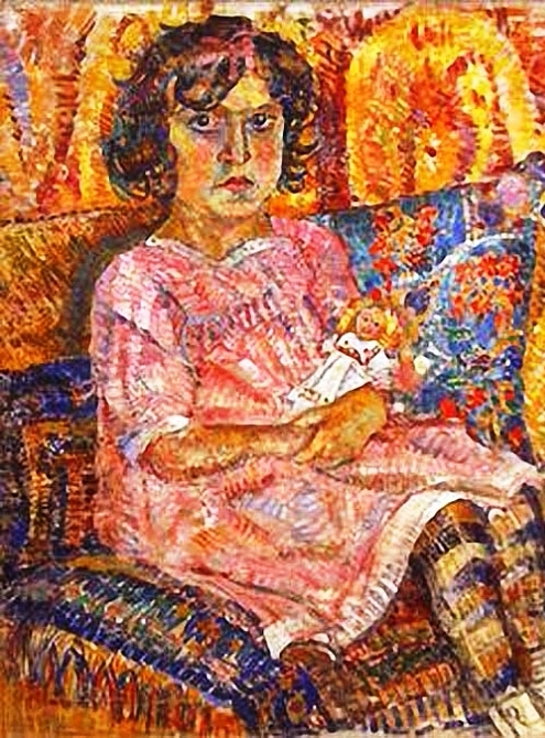 4 Девочка с куклой. 1913 (495x670, 467Kb)