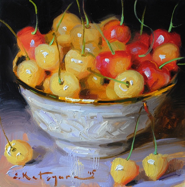 ELENA-KATSYURA-YELLOW-CHERRIES-IN-A-BOWL (589x595, 153Kb)