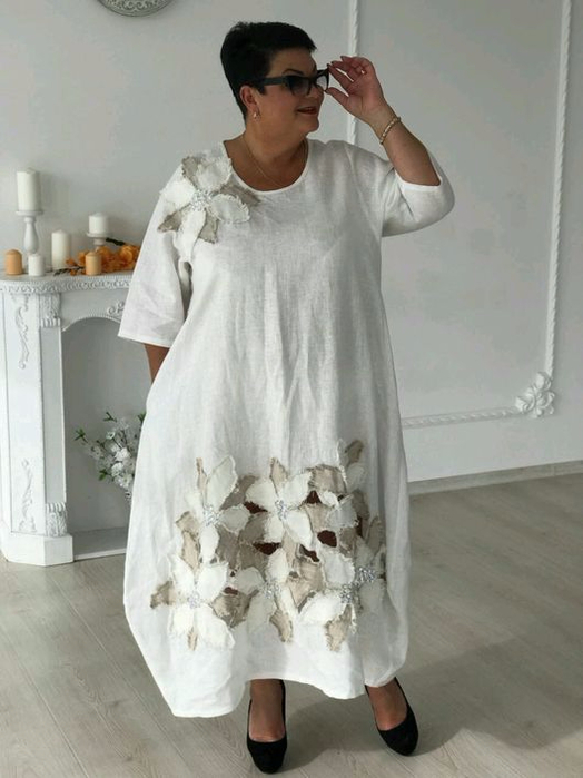 Italian Linen Dress by Inizio-Flutter  Богемный наряд, Шитье