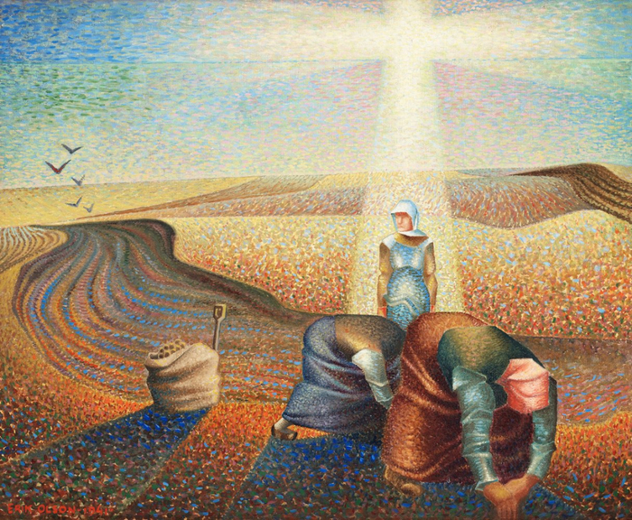 Erik Olson (1901-1986) - Potato Field at Dawn (1941) (700x576, 638Kb)