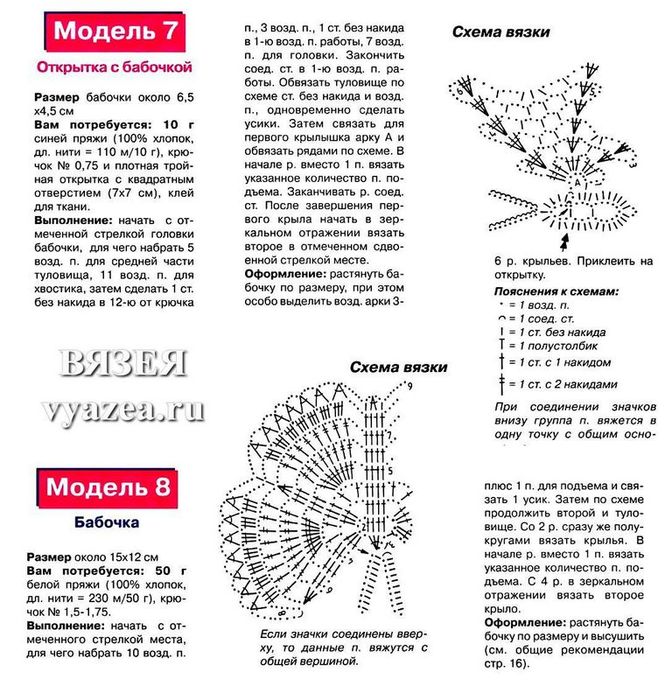 Связать бабочку крючком схема и описание для начинающих