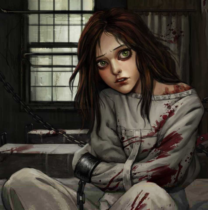 Insane asylum anime girl