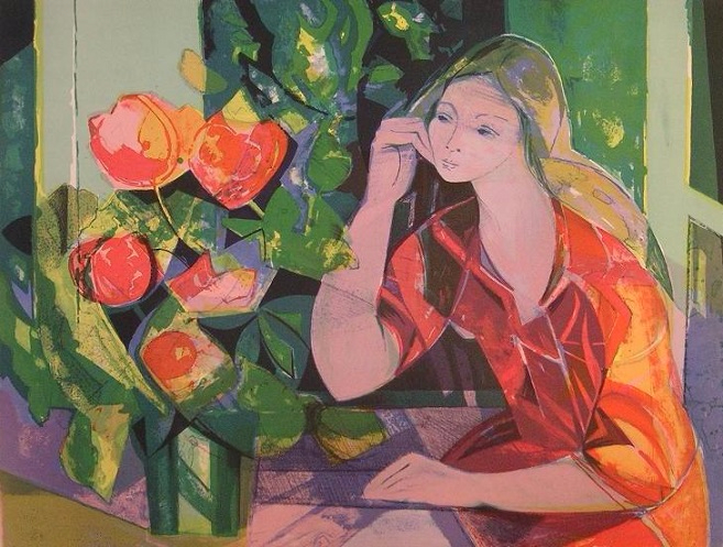 Jeune fille au bouquet  (657x497, 330Kb)