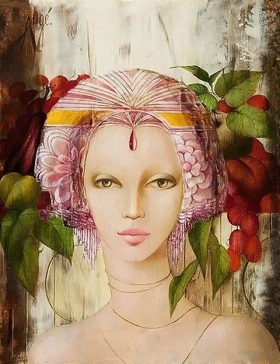 Portrait of a Woman with Green Eyes (400x520, 101Kb)