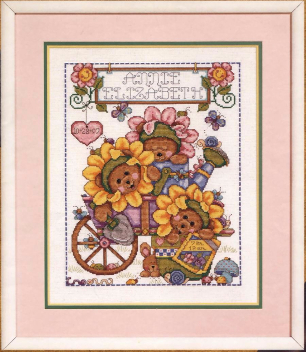 140-144 Baby´s Garden Birth Announcement (609x700, 400Kb)