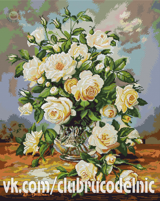 Букет белых роз (559x700, 690Kb)