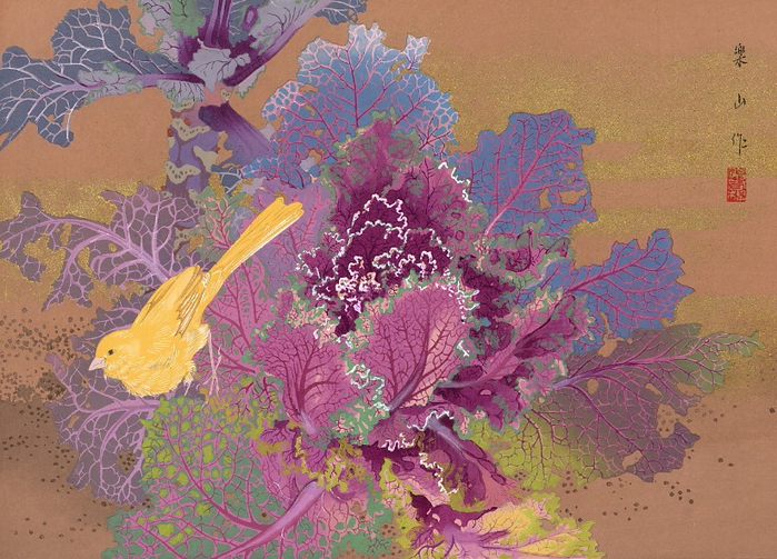     (Canary and ornamental cabbages). (700x503, 493Kb)