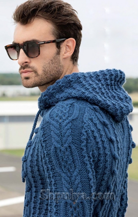 7 моделей мужских пуловеров спицами со схемами и описанием