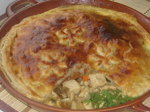 курица с грибами пирог (604x453, 267Kb)