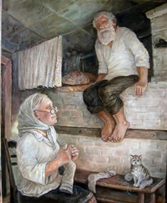 Картинки дед и баба на печи, приколы полюбить
