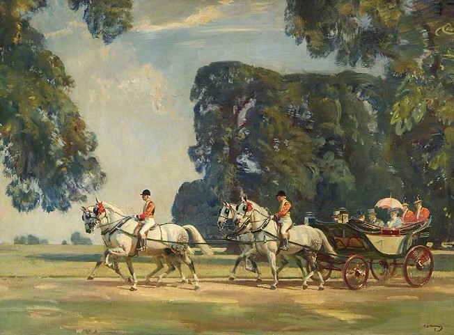 The Royal Carriage Entering the Long Walk, Windsor, on the Return from the Ascot Races, 1925 (652x481, 331Kb)