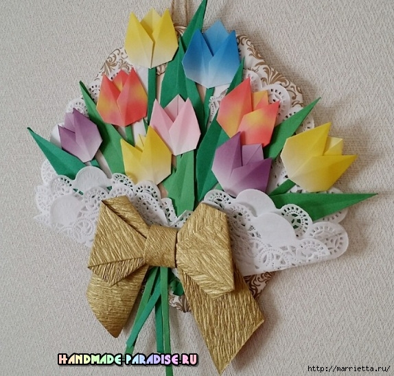 Букет тюльпанов из бумаги в технике оригами (1) (574x548, 251Kb)