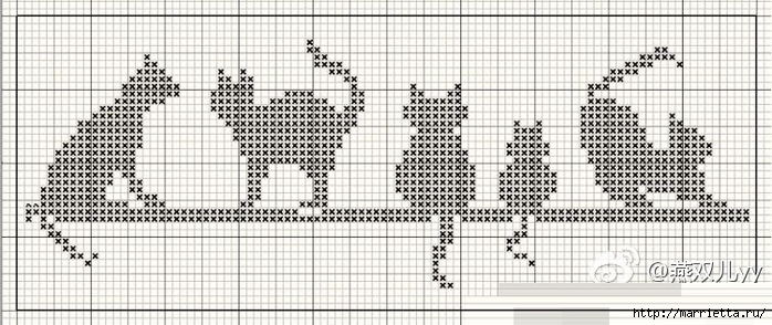 Жаккард с котятами. Схемы вязания (9) (700x294, 201Kb)