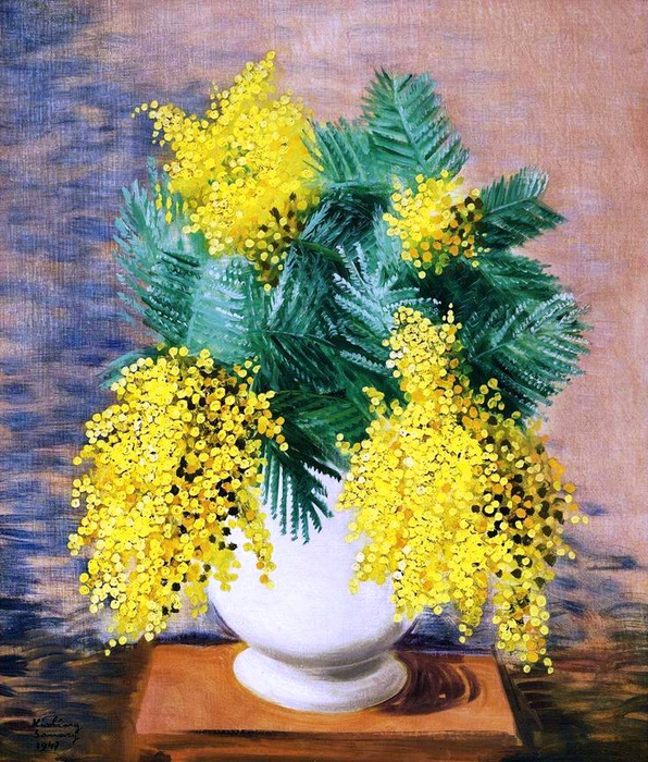 201 moise_kisling_ Bouquets of Mimosa (596x700, 607Kb)