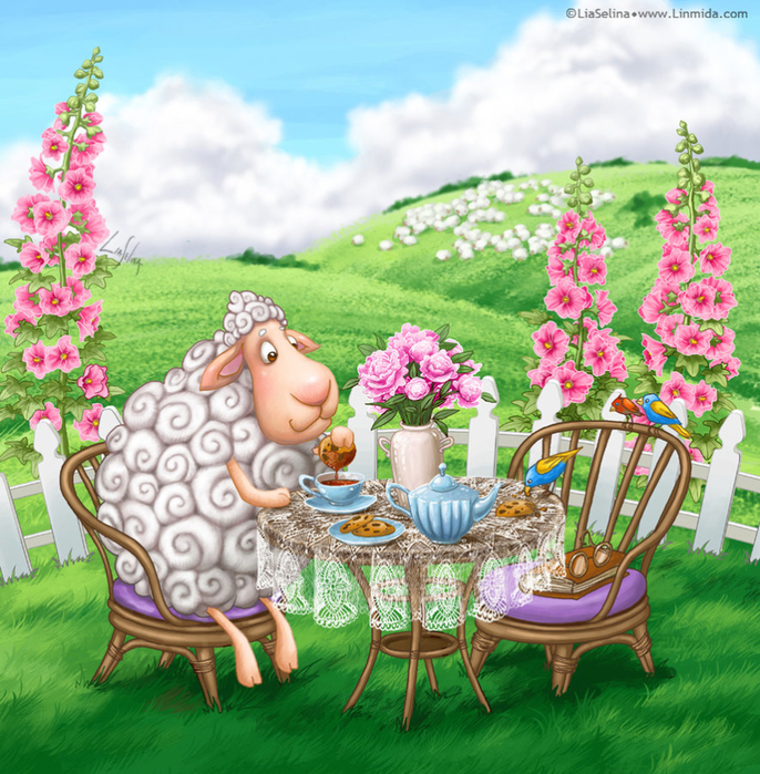 sheep_tea_time_by_liaselina-d7xnukv (686x700, 622Kb)