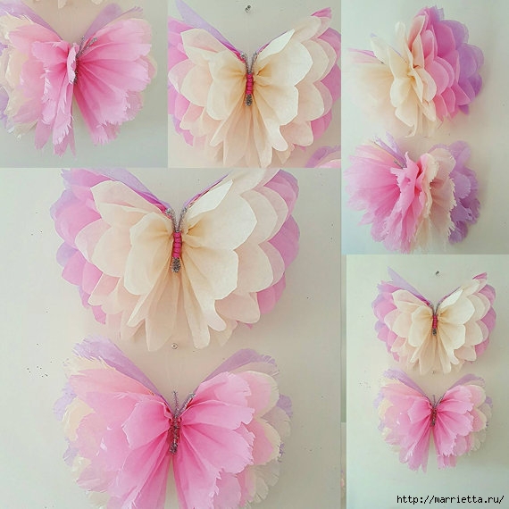 (+90 фото) Как сделать бабочек из бумаги своими руками