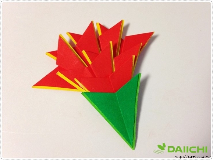 Букет гвоздик из бумаги в технике оригами (9) (700x527, 189Kb)