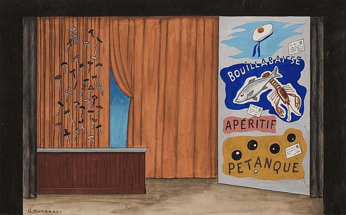 1967 Set design for the play Le pain des Jules. , , . 38 56.7 cm. (700x436, 111Kb)