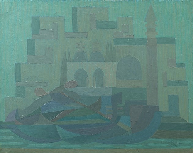 1952 Гондола. Сан Марко. Х, м. 73 х 92 cm ЧС (631x500, 57Kb)
