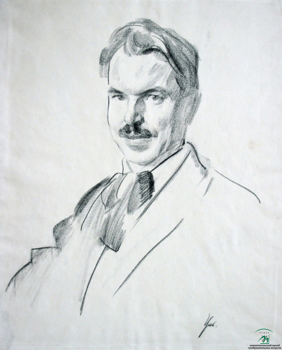 1922-1926 Портрет художника С.И. Лобанова. Бум, граф кар, 48,5х39,1 см.(Н.Тагил ХМ) (565x700, 95Kb)