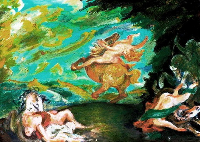 1912 Бой амазонок. Карт, м. 25,5х35,4 см. Нац. гал. Армении, Ереван) (700x498, 155Kb)