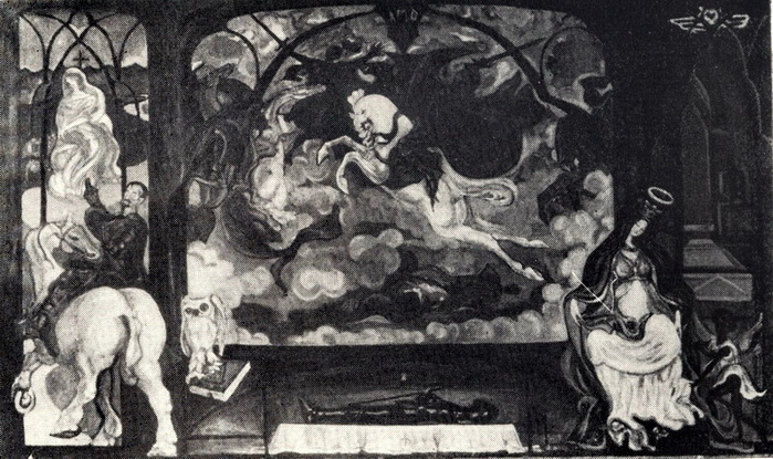 1911-1912 А.С. Пушкин. Жил на свете рыцарь бедный. Триптих (700x415, 145Kb)