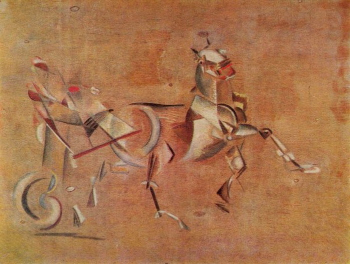 1919 Эскиз панно для кафе «Стойло Пегаса». Дрожки. Фан, м. 116х136,5 см. Нац гал Арм (700x529, 123Kb)