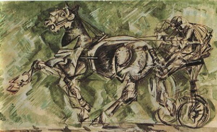 1919 Эскиз оформления кафе Стойло Пегаса. Москва (700x427, 109Kb)
