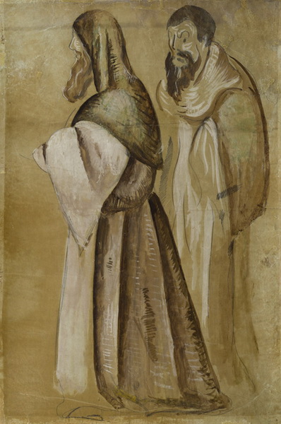 1919 Мера за меру У.Шекспира. Эскиз костюмов Герцога и монаха. НГА (398x600, 88Kb)