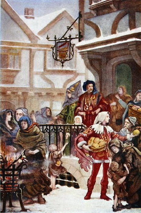 1900 Sir Richard Whittington dispensing his charities. , . 119.4 x 73.7 cm.  (464x700, 127Kb)