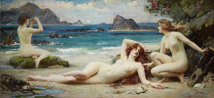 1903 The Sirens. , . 114,3  254 cm, Private collection. (700x321, 110Kb)