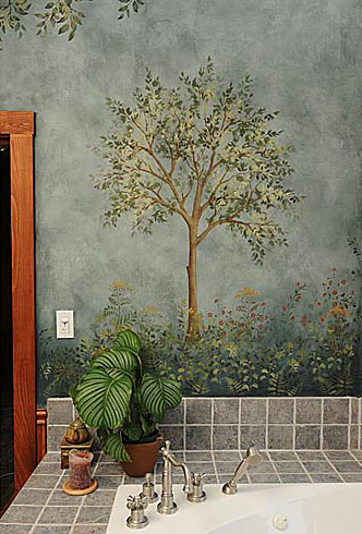 Растительный орнамент на стене. Роспись (42) (332x490, 130Kb)