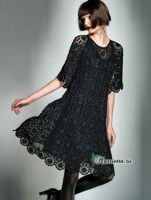 Очень красивое черное платье крючком (1) (514x679, 245Kb)