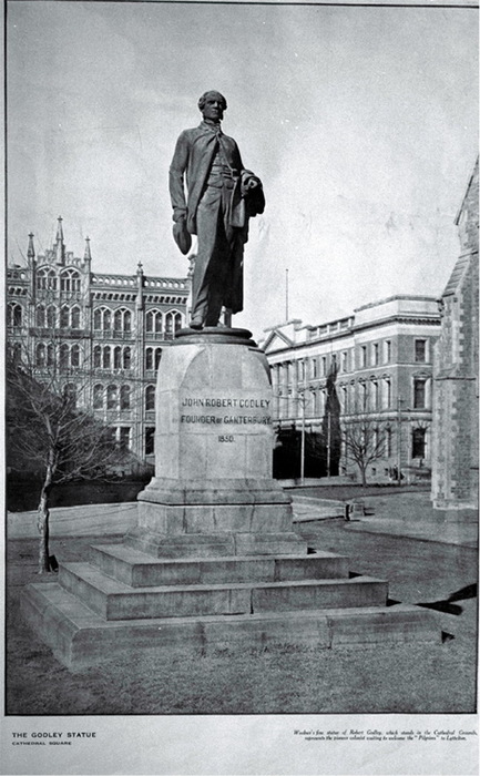 1867 The Godley statue (), Cathedral Square, Christchurch. Canterbury, New Zealand (433x700, 117Kb)