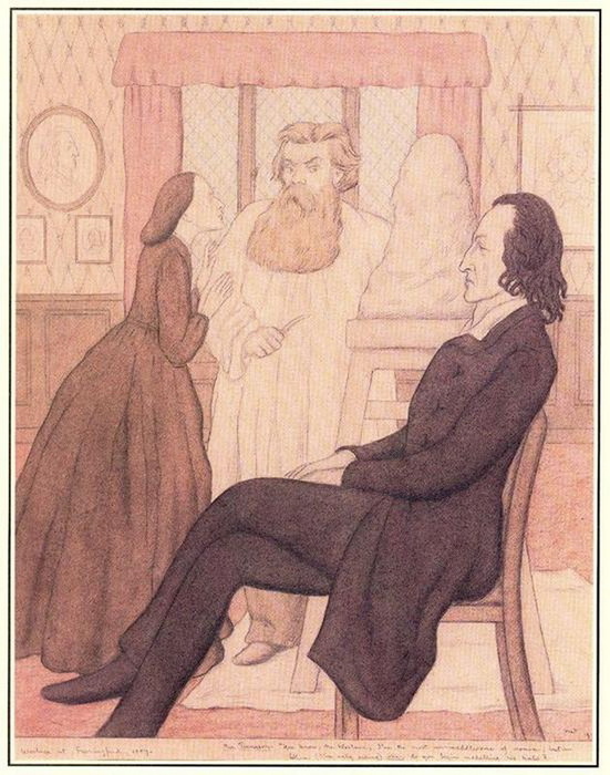 Sir Max Beerbohm - Woolner at Farringford in 1857 (1917) (551x700, 122Kb)
