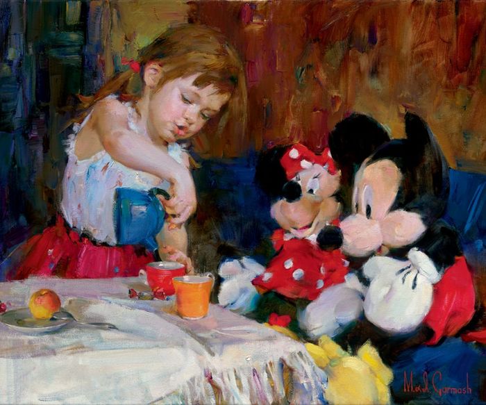 Teatime with Mickey and Minnie 20x24 (700x583, 76Kb)