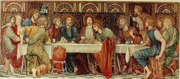 1909 The Last Supper Panel forming part of the east wall decoration in St. Chad's church, Kirkby. (700x310, 115Kb)