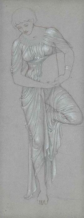 Drapery study - A young woman standing with one bent knee. , . 35,313,7 .  (270x700, 22Kb)