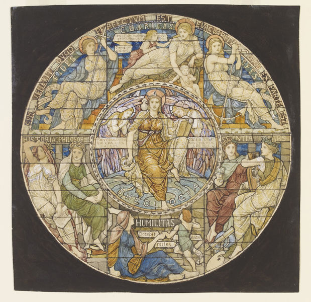 1880- Theology (Design for stained glass). , . D=25,4 .  (619x600, 113Kb)