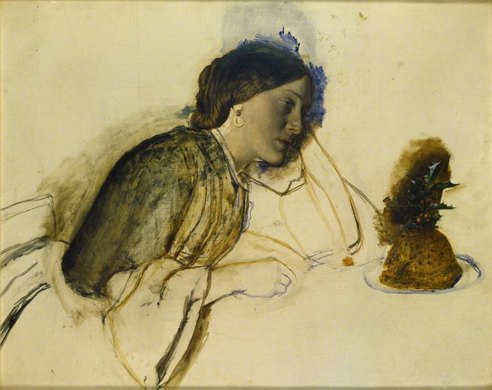 1860 The poor Actress's Christmas Dinner.    - (700x555, 116Kb)