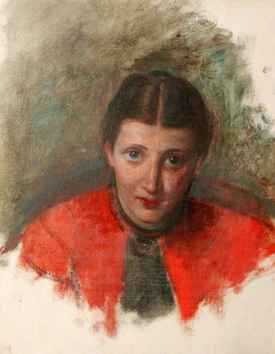 The Artist's Wife in a Red Cape. , . 35,5  27,9 . Manchester City Galleries (545x700, 144Kb)