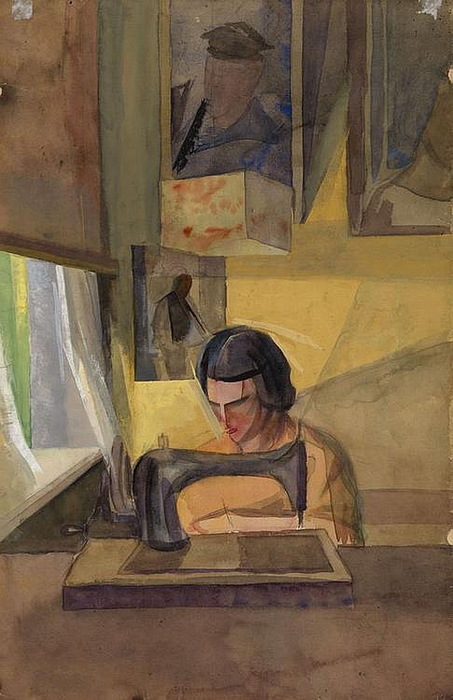 1920-е Портрет жены художника в интерьере. Бум, акв, гуашь. 47.5 х 31 cm. MacDougall's, 2010 (453x700, 102Kb)