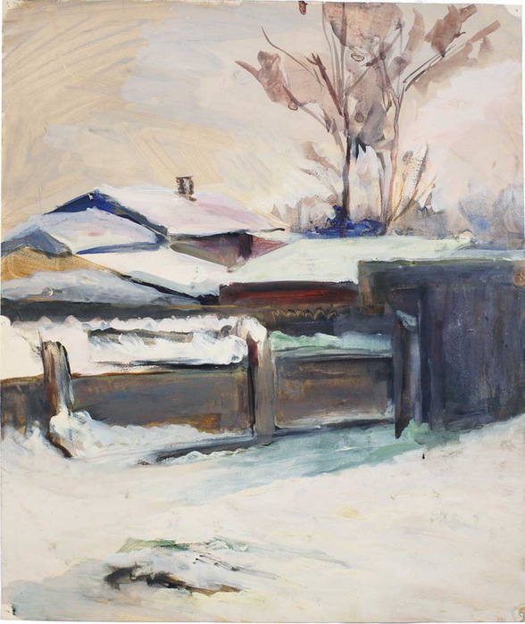 1952 Зима. Бумага, гуашь 48,4 х 40,3 см ЧС (588x700, 125Kb)