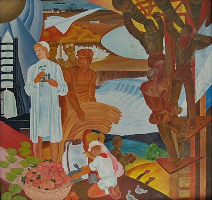Слава труду. Карт, см. техн. 83 x 80 cm. ЧС (700x658, 151Kb)
