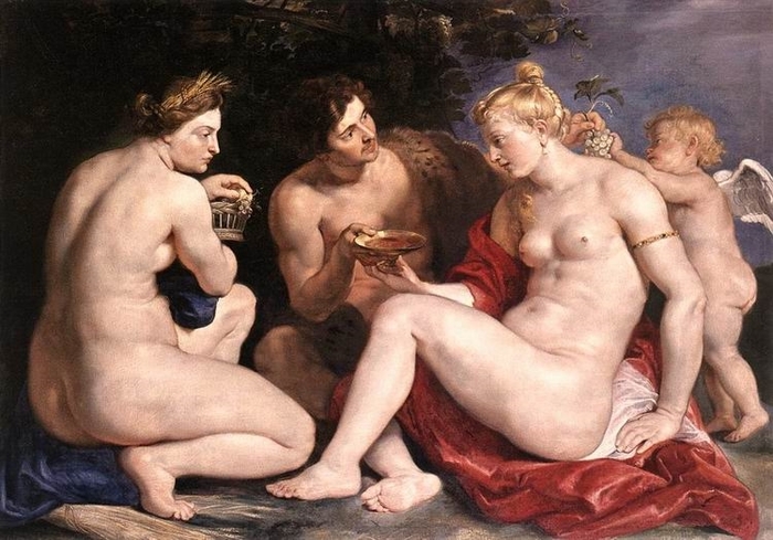 Венера, Купид, Бахус и Цецера, 1612-13 (700x489, 252Kb)